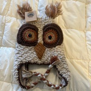 Andes Gifts fair trade owl hat made in Peru NWT